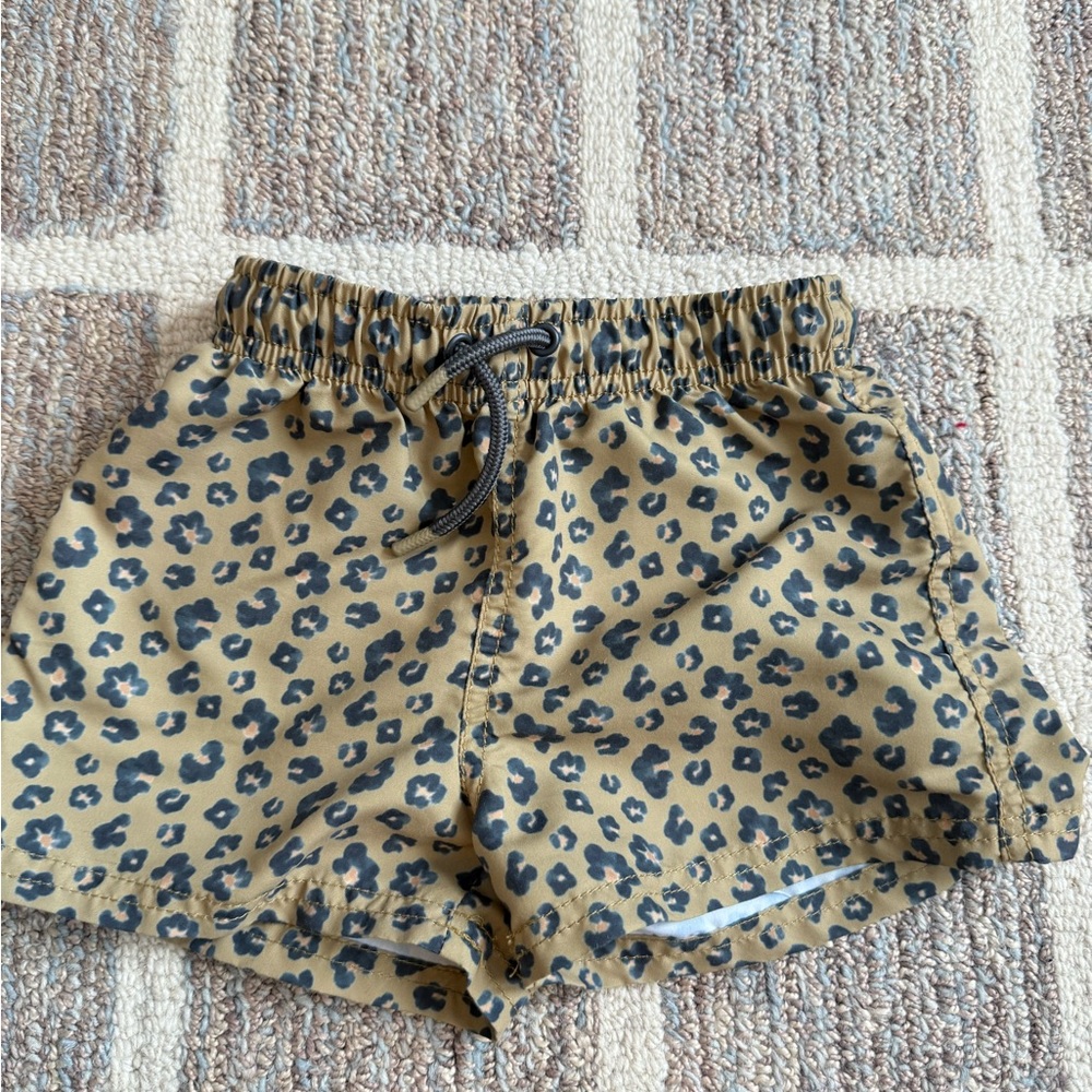 Zara Kids Leopard Print Swim Trunks